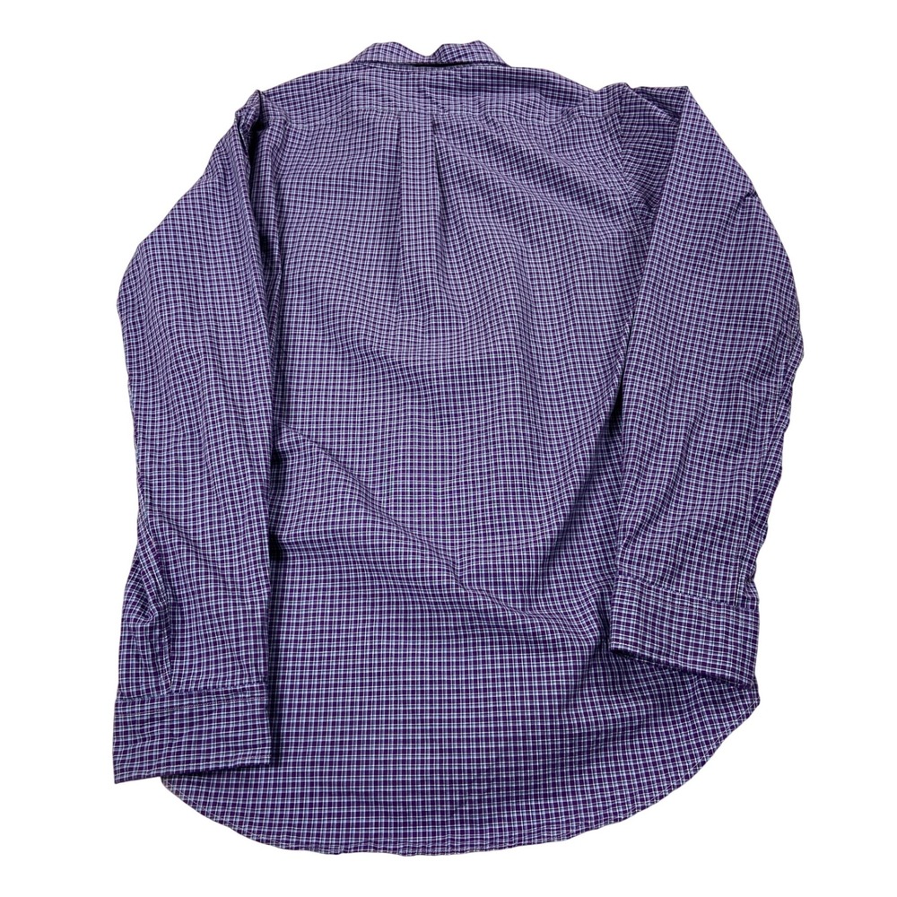 Ralph Lauren Shirt Mens Medium Purple Blue Plaid Button Down Classic Pony Logo - Picture 5 of 7